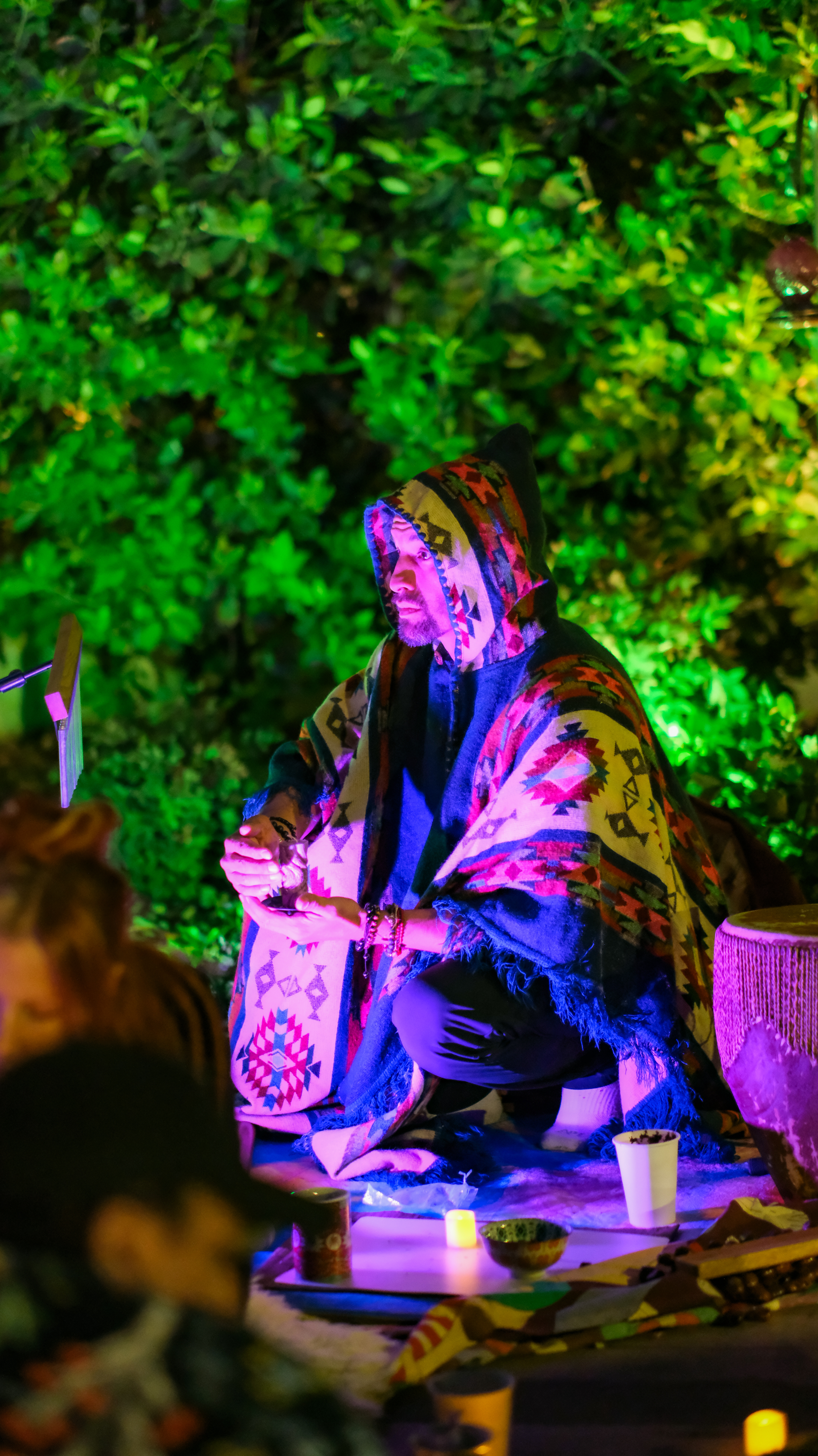 Healer at ceremony altar